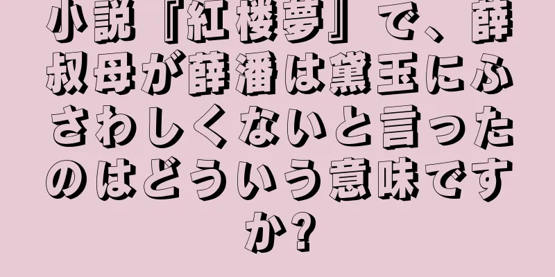 小説『紅楼夢』で、薛叔母が薛潘は黛玉にふさわしくないと言ったのはどういう意味ですか?