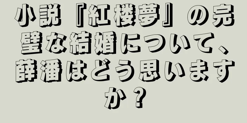 小説『紅楼夢』の完璧な結婚について、薛潘はどう思いますか？