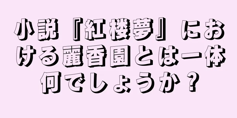 小説『紅楼夢』における麗香園とは一体何でしょうか？