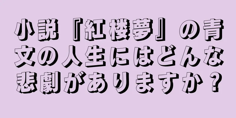 小説『紅楼夢』の青文の人生にはどんな悲劇がありますか？