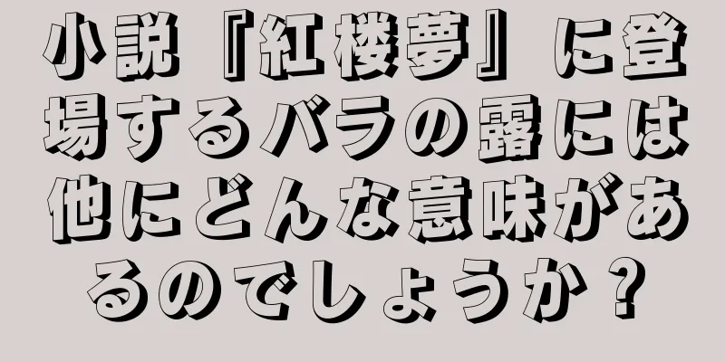 小説『紅楼夢』に登場するバラの露には他にどんな意味があるのでしょうか？