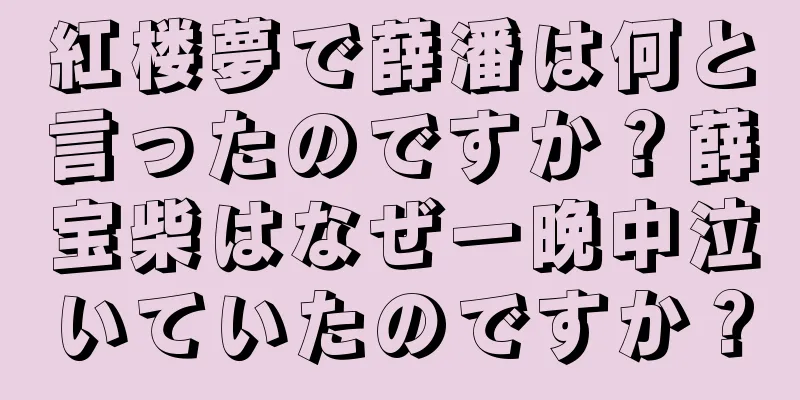 紅楼夢で薛潘は何と言ったのですか？薛宝柴はなぜ一晩中泣いていたのですか？