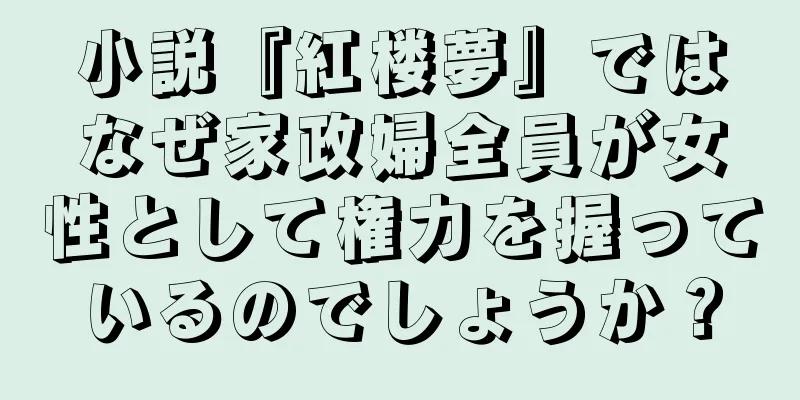小説『紅楼夢』ではなぜ家政婦全員が女性として権力を握っているのでしょうか？