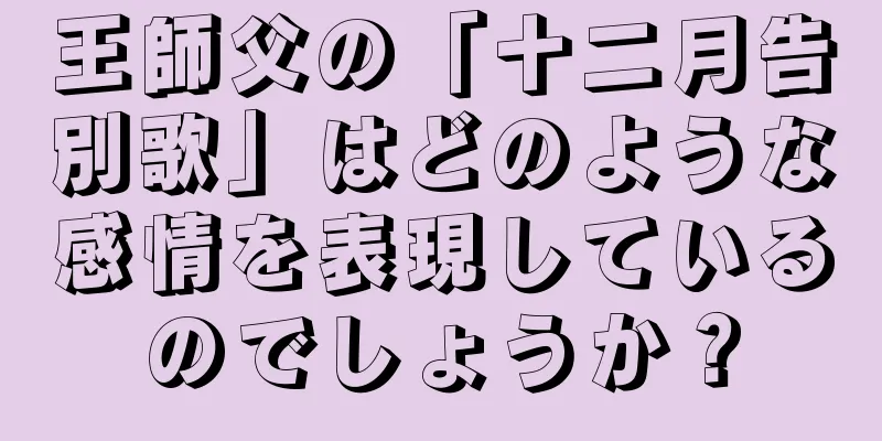王師父の「十二月告別歌」はどのような感情を表現しているのでしょうか？