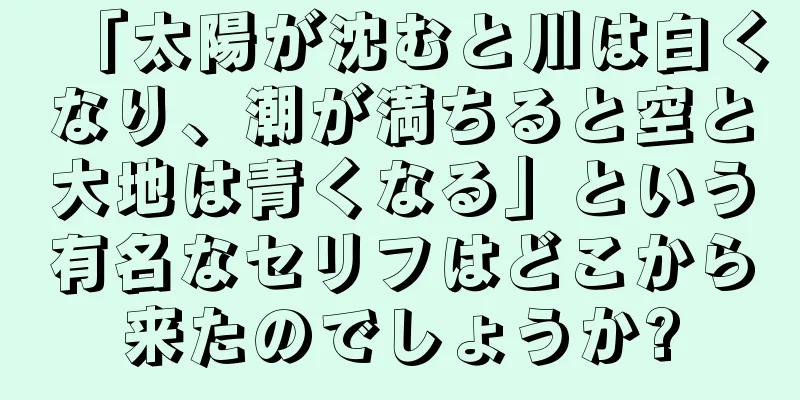 「太陽が沈むと川は白くなり、潮が満ちると空と大地は青くなる」という有名なセリフはどこから来たのでしょうか?