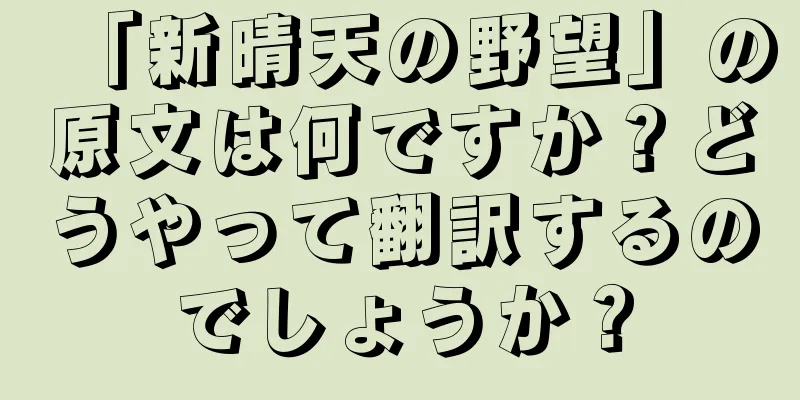「新晴天の野望」の原文は何ですか？どうやって翻訳するのでしょうか？