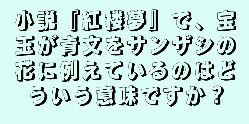 小説『紅楼夢』で、宝玉が青文をサンザシの花に例えているのはどういう意味ですか？