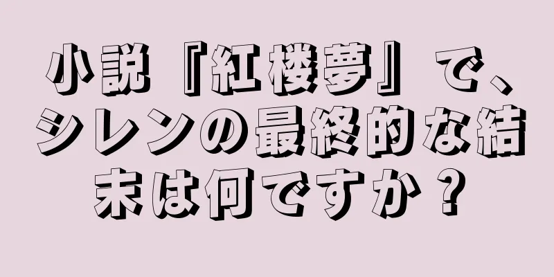 小説『紅楼夢』で、シレンの最終的な結末は何ですか？