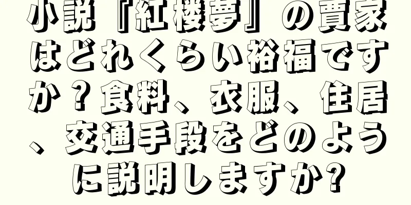 小説『紅楼夢』の賈家はどれくらい裕福ですか？食料、衣服、住居、交通手段をどのように説明しますか?