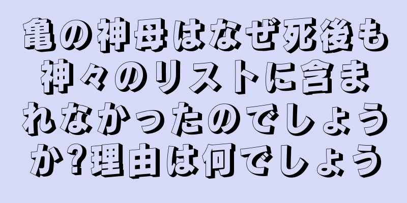 亀の神母はなぜ死後も神々のリストに含まれなかったのでしょうか?理由は何でしょう