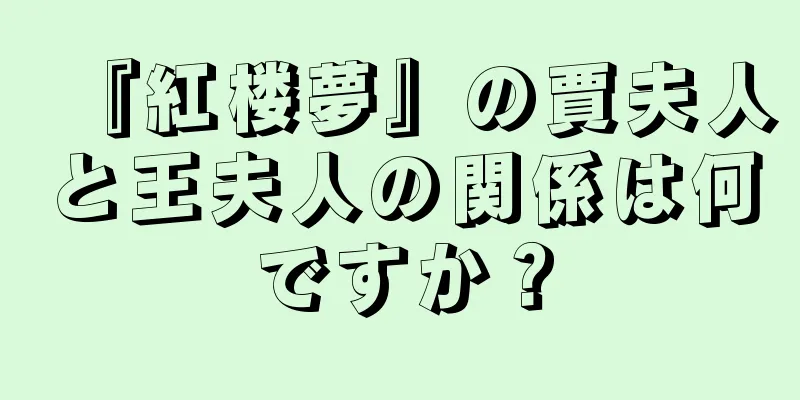 『紅楼夢』の賈夫人と王夫人の関係は何ですか？