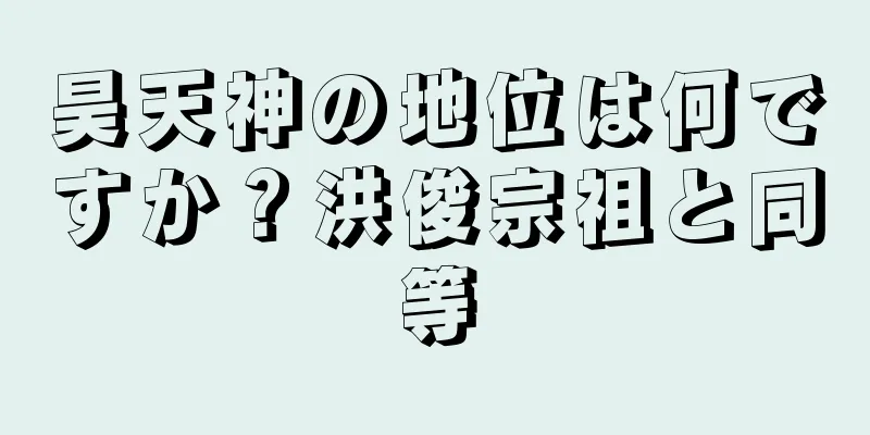 昊天神の地位は何ですか？洪俊宗祖と同等
