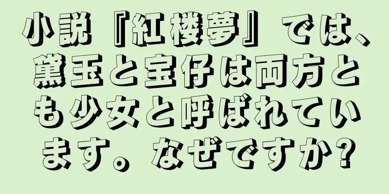 小説『紅楼夢』では、黛玉と宝仔は両方とも少女と呼ばれています。なぜですか?