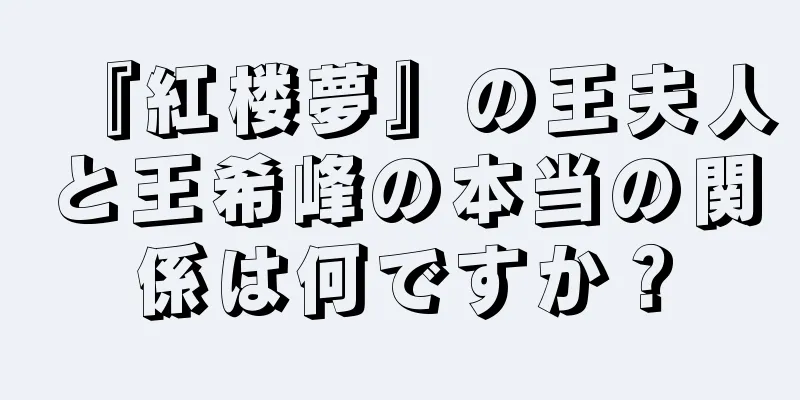 『紅楼夢』の王夫人と王希峰の本当の関係は何ですか？