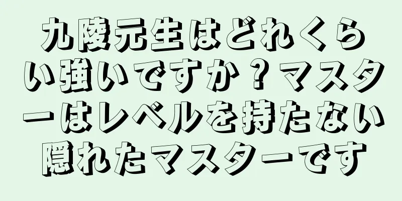 九陵元生はどれくらい強いですか？マスターはレベルを持たない隠れたマスターです