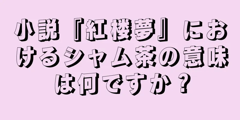 小説『紅楼夢』におけるシャム茶の意味は何ですか？