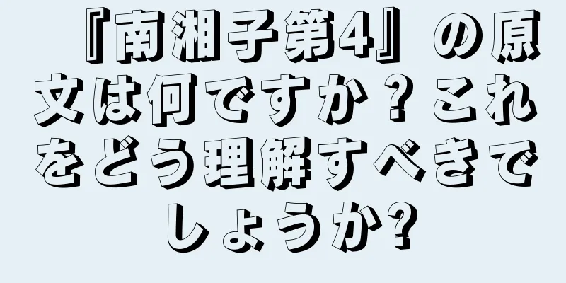 『南湘子第4』の原文は何ですか？これをどう理解すべきでしょうか?