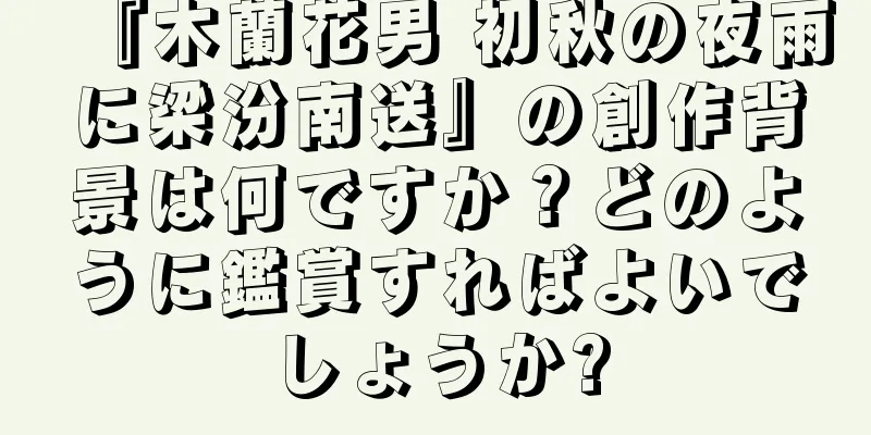 『木蘭花男 初秋の夜雨に梁汾南送』の創作背景は何ですか？どのように鑑賞すればよいでしょうか?