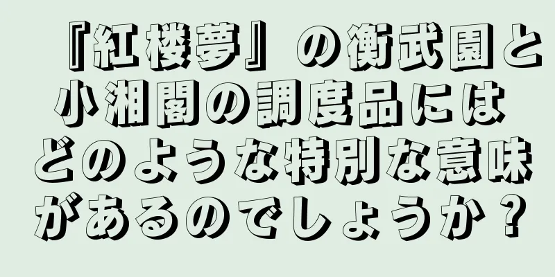 『紅楼夢』の衡武園と小湘閣の調度品にはどのような特別な意味があるのでしょうか？