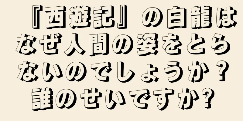 『西遊記』の白龍はなぜ人間の姿をとらないのでしょうか？誰のせいですか?