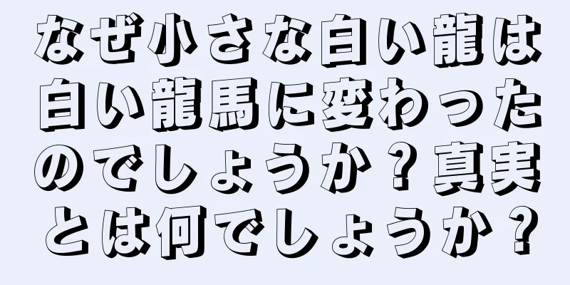 なぜ小さな白い龍は白い龍馬に変わったのでしょうか？真実とは何でしょうか？