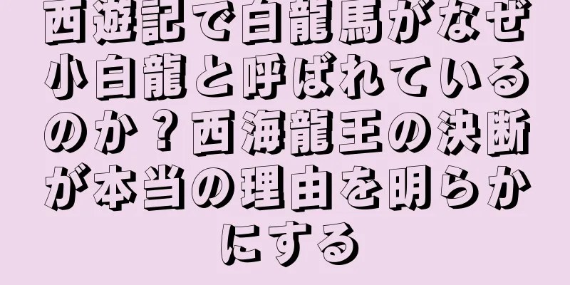 西遊記で白龍馬がなぜ小白龍と呼ばれているのか？西海龍王の決断が本当の理由を明らかにする