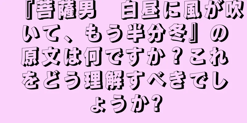 『菩薩男　白昼に風が吹いて、もう半分冬』の原文は何ですか？これをどう理解すべきでしょうか?
