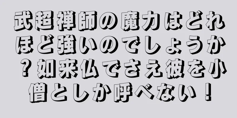 武超禅師の魔力はどれほど強いのでしょうか？如来仏でさえ彼を小僧としか呼べない！