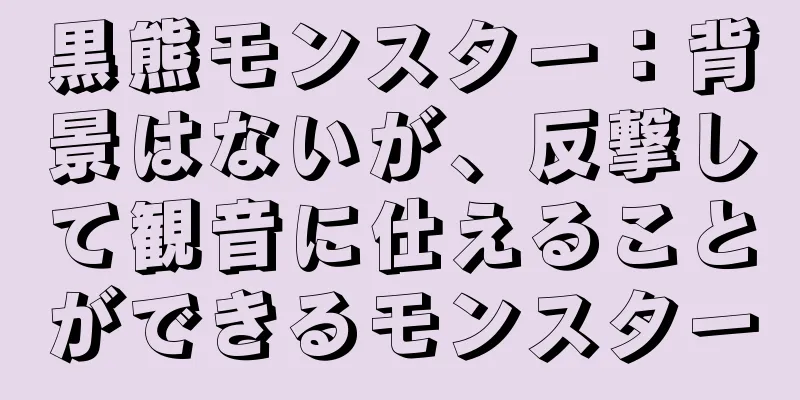 黒熊モンスター：背景はないが、反撃して観音に仕えることができるモンスター