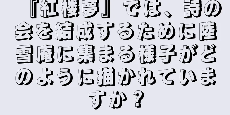 『紅楼夢』では、詩の会を結成するために陸雪庵に集まる様子がどのように描かれていますか？