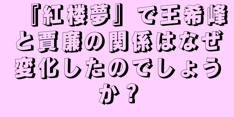 『紅楼夢』で王希峰と賈廉の関係はなぜ変化したのでしょうか？