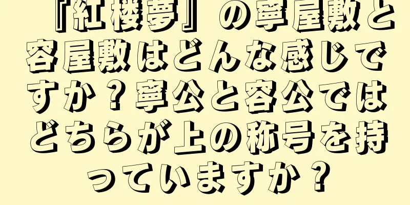 『紅楼夢』の寧屋敷と容屋敷はどんな感じですか？寧公と容公ではどちらが上の称号を持っていますか？
