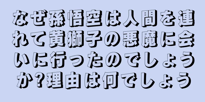 なぜ孫悟空は人間を連れて黄獅子の悪魔に会いに行ったのでしょうか?理由は何でしょう