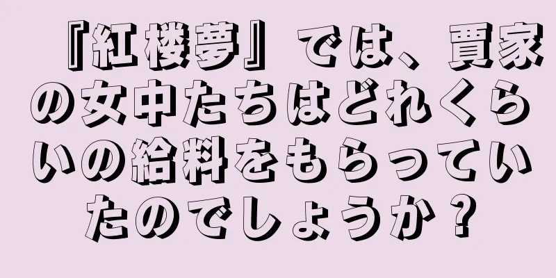 『紅楼夢』では、賈家の女中たちはどれくらいの給料をもらっていたのでしょうか？