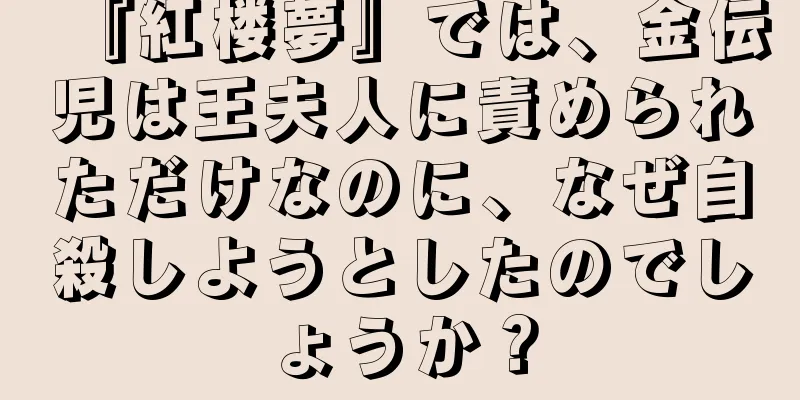 『紅楼夢』では、金伝児は王夫人に責められただけなのに、なぜ自殺しようとしたのでしょうか？