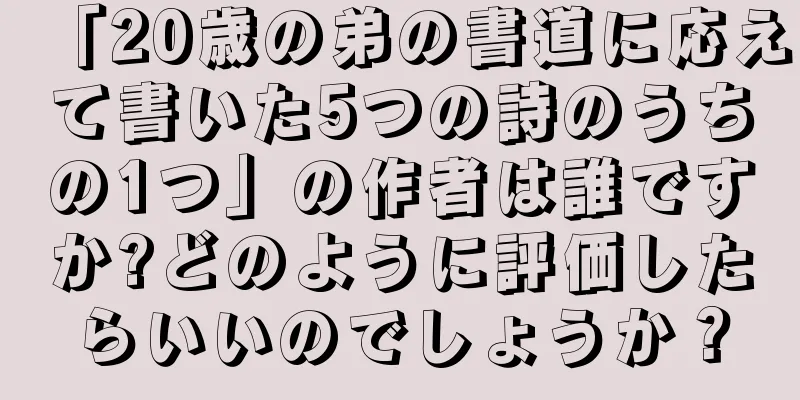 「20歳の弟の書道に応えて書いた5つの詩のうちの1つ」の作者は誰ですか?どのように評価したらいいのでしょうか？