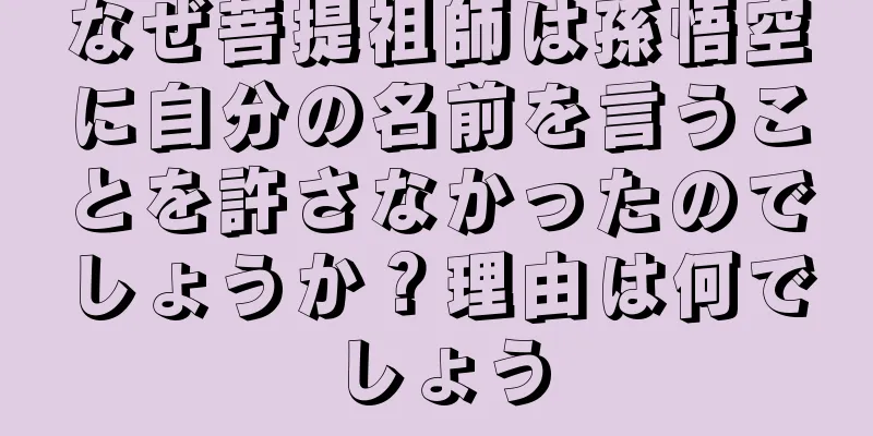 なぜ菩提祖師は孫悟空に自分の名前を言うことを許さなかったのでしょうか？理由は何でしょう