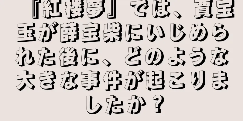 『紅楼夢』では、賈宝玉が薛宝柴にいじめられた後に、どのような大きな事件が起こりましたか？