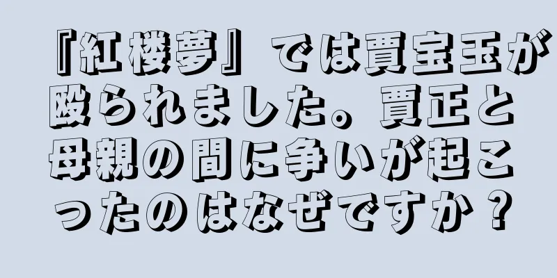『紅楼夢』では賈宝玉が殴られました。賈正と母親の間に争いが起こったのはなぜですか？