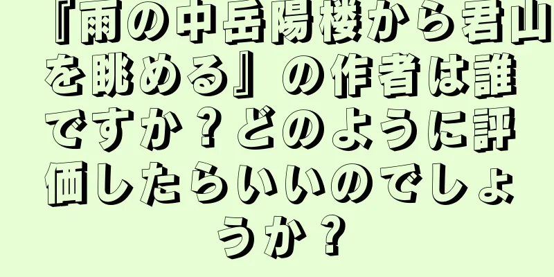『雨の中岳陽楼から君山を眺める』の作者は誰ですか？どのように評価したらいいのでしょうか？