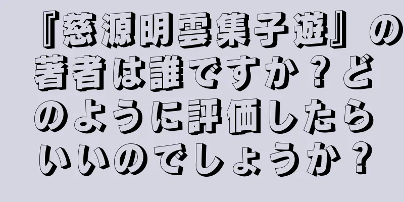 『慈源明雲集子遊』の著者は誰ですか？どのように評価したらいいのでしょうか？