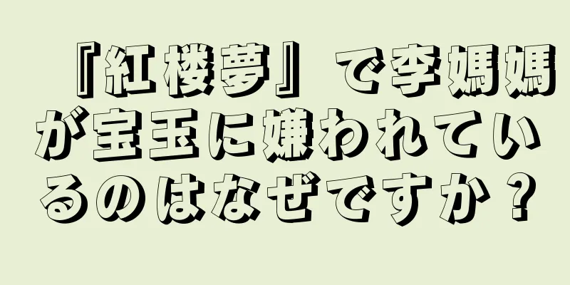 『紅楼夢』で李媽媽が宝玉に嫌われているのはなぜですか？