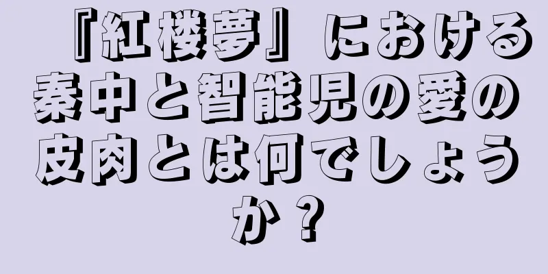 『紅楼夢』における秦中と智能児の愛の皮肉とは何でしょうか？