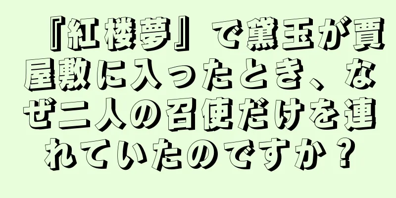 『紅楼夢』で黛玉が賈屋敷に入ったとき、なぜ二人の召使だけを連れていたのですか？