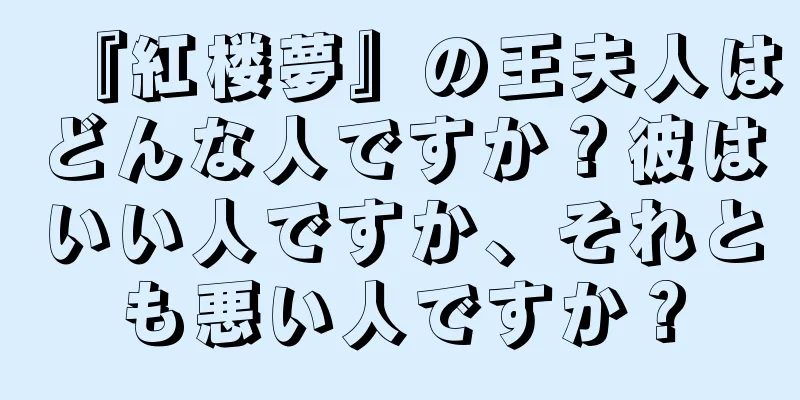 『紅楼夢』の王夫人はどんな人ですか？彼はいい人ですか、それとも悪い人ですか？