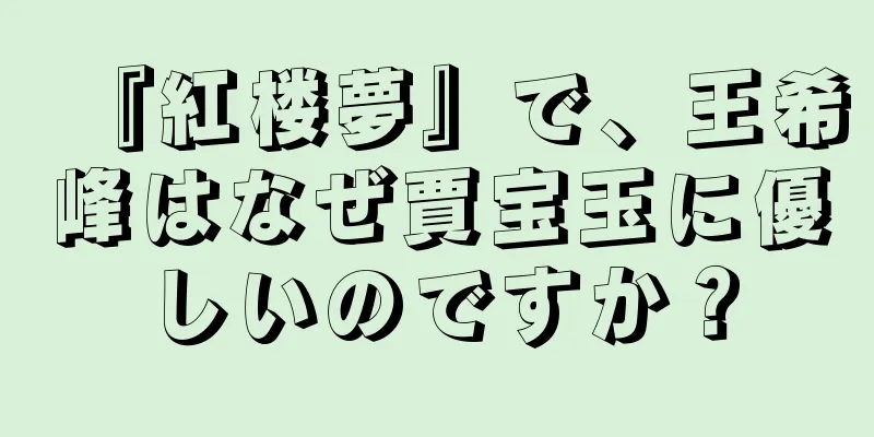 『紅楼夢』で、王希峰はなぜ賈宝玉に優しいのですか？