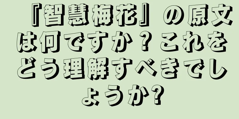 『智慧梅花』の原文は何ですか？これをどう理解すべきでしょうか?