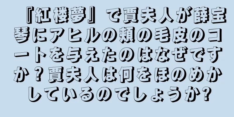 『紅楼夢』で賈夫人が薛宝琴にアヒルの頬の毛皮のコートを与えたのはなぜですか？賈夫人は何をほのめかしているのでしょうか?