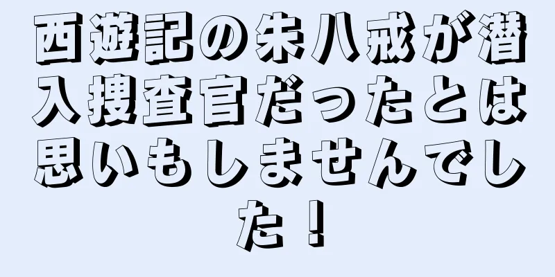 西遊記の朱八戒が潜入捜査官だったとは思いもしませんでした！