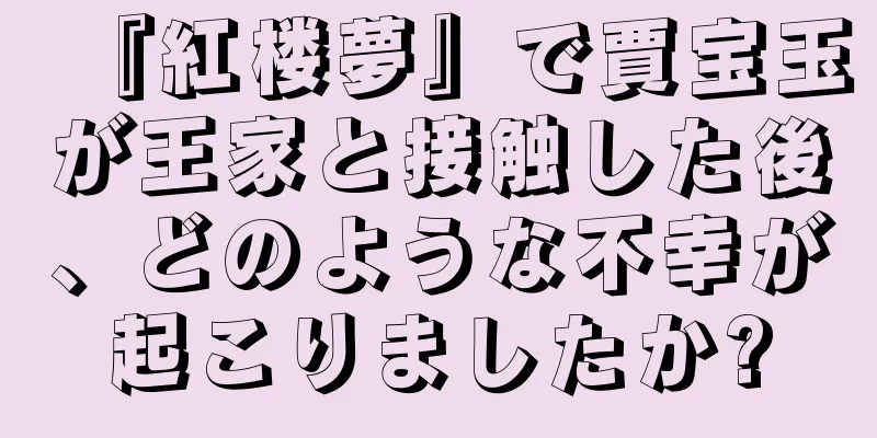 『紅楼夢』で賈宝玉が王家と接触した後、どのような不幸が起こりましたか?